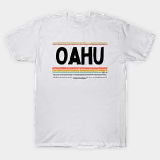 Oahu  Hawaii  Island  gift  art 90s style retro vintage 80s T-Shirt